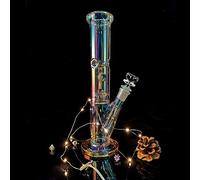 REANICE Bong Glass Water Pipe Plating Downstem Bubbler 14.4mm Height 12.2in Smoking Ice Bongs