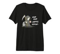 Reap Reap Coffee Repeat! Grim Reaper Halloween Pun Premium T-Shirt