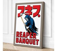 Reaper Banquet Retro Canvas Wall Art Print 18x12 Inch (46 x 30 cm)