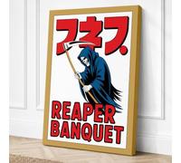 Reaper Banquet Retro Canvas Wall Art Print 24x16 Inch (61 x 41 cm)