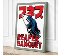 Reaper Banquet Retro Canvas Wall Art Print 24x16 Inch (61 x 41 cm)