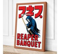 Reaper Banquet Retro Canvas Wall Art Print 30x20 Inch (76 x 51 cm)