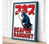 Reaper Banquet Retro Canvas Wall Art Print 30x20 Inch (76 x 51 cm)
