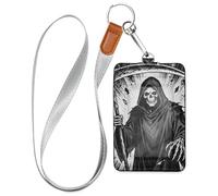 Reaper Death Emo Grim Reaper Cruise Essentials id Card Badge Holder with Lanyard id case Holder for Ship Cards Travel & Vacation