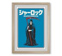 Reaper Kingdom Graphic Framed Wall Art Print A3 (42×29.7cm) Oak, Wall Decor for Living Room, Bedroom, Office & Home, Ready to Hang, Art Gift