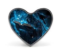 Reaper Madness Smoke Skulls (4) Badge Heart Shape Cute Brooch Pins Button Badges for Backpack Jackets Hats Decor