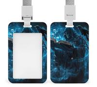 Reaper Madness Smoke Skulls (4) ID Badge Holder with Lanyard Name Card Holders for Nurse Teacher Officer