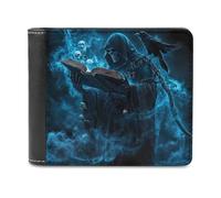Reaper Madness Smoke Skulls (4) Men's Bifold Wallet Slim Cash Card Holder Leather Purse