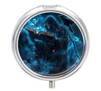 Reaper Madness Smoke Skulls (4) Pill Box 3 Compartment Small Portable Medicine Case Pill Organizer for Pocket Purse