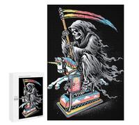 Reaper on A Rainbow Unicorn Ride Jigsaw Puzzle, 1000 PCS, Relaxing Activity for Adults, A Satisfying Project for Experienced Puzzlers, at Home