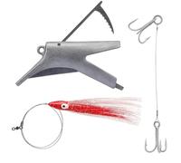 Reaper Rig Live Bait Lure (Medium) - Full Assembly (Red/Silver Skirt)