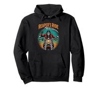 Reaper’s Ride Skeleton Biker Scythe Halloween jack-o-lantern Pullover Hoodie