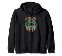 Reaper’s Ride Skeleton Biker Scythe Halloween jack-o-lantern Zip Hoodie