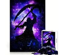 Reaper Silhouette Galaxy Hard Jigsaw Puzzle for Adults 1000 Pieces Pure Logic Toy Home Activity Clean Cut Lovely Gift (38x52cm)