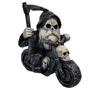 Reaper Statue | Motorcycle Rider Sculpture for Desk | Decorative Figurine for Themed Bars Halloween Dining Table Bedside Window Sill Nightstand Game Room Bookshelf Display Cabinet