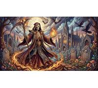 Reaper's Flame 1000 Piece Jigsaw Puzzle,Premium Cardboard,Whimsical Challenge,Stress Relief Graveyard,Educational Toy,Home Wall Decor,Gift Idea,Adults & Kids 14+ 52x38cm