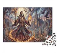 Reaper's Flame 1000 Piece Wooden Jigsaw Puzzle,Wood,Impossible Challenge,Great Gifts Graveyard,Home Wall Decor,Educational Toy,Adults & Kids 14+,Stress Relief (75x50cm)