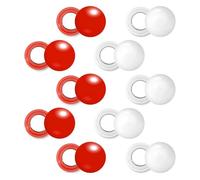 Reapyyt 10 Pairs Running Bib Magnets, Magnetic Bib Clips Marathon Bib Clips Running Bib Buckles Bib Fasteners White & Red