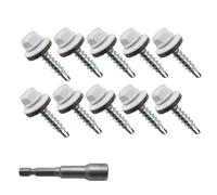 Reapyyt 300Pcs 10x1 Hex Heads Self-Drilling Metal Roofing Screws, EPDM Washer,Sheet Metal Roof Screw with Hex Driver Bit