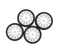 Reapyyt 4PCS 1/8 RC Car Rubber Tyres Plastic Wheels for Redcat Team Hobao 1/8 /On-Road Car,White