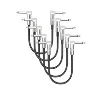 Reapyyt 5 Packs Guitar Effect Pedal Flat Patch Cables 6 Inch Length with 1/4 Inch Right Angle Connectors Patch Cable