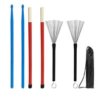 Reapyyt Drum Wire Brush Drum Brush+Nylon Drum Stick+Bundle Stick+Storage Bag Percussion Accessories Drum Stick Set