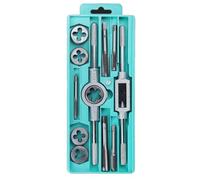 Reapyyt M3-M12 Thread Self-Tapping Wrench Set Screw Metric Tap and Die Set Hand Tapping Thread Drill Hardware Tools 12 Pieces