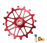 Rear 18t Portable Hollow for Bearings for Mud Ceramic Efficient Narrow Wide Design Jockey Wheel for Derailleur 16t Bicycle Pulley with Wheel (Red 16T)
