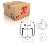 Rear Air Spring Inc Steel Piston & Piston Rod Fits Scania Serie Bus P Febi 39859