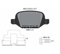 REAR AXLE 2360102 BRAKE PAD SET, DISC BRAKE FITS ABARTH 500C / 595C / 695C 1.4