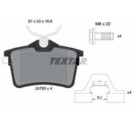 REAR AXLE 2476501 BRAKE PAD SET, DISC BRAKE TEXTAR