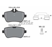 REAR AXLE 2507103 BRAKE PAD SET, DISC BRAKE TEXTAR