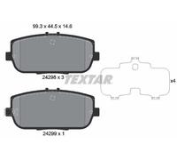 REAR AXLE FITS ABARTH 124 SPIDER 1.4 BRAKE PAD SET, DISC BRAKE 2429801 TEXTAR