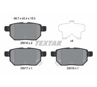 REAR AXLE FITS ASTON MARTIN CYGNET 1.3 BRAKE PAD SET, DISC BRAKE 2501601 TEXTAR