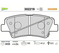 REAR AXLE FITS HYUNDAI ACCENT IV SALOON BRAKE PAD SET, DISC BRAKE 302219 VALEO