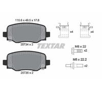 REAR AXLE FITS JEEP CHEROKEE 2.0 T-GDI BRAKE PAD SET, DISC BRAKE 2573401 TEXTAR