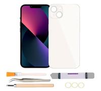 Rear Back Glass Replacement Compatible with iPhone 13 with Repair Tool Kits (White)