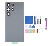 Rear Back Glass Replacement for S23 Ultra, Replacement Door Housing Back Cover with Pre Installed Camera Lens Repair Tool Kit, Simple Installation (Grey)