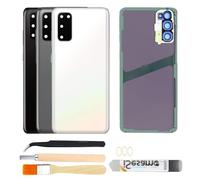 Rear Back Glass Replacement for Samsung Galaxy S20 with Camera Glass Lens and Repair Tool Kits (Cloud White)