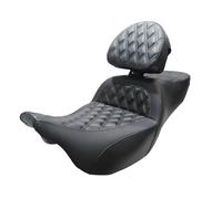 Rear Backrest Fit For Touring Street Glide Road Glide Road King 08-2023 Motorcycle Color Stitching Big Sofa Backrest Pad Inside Seat(Black)