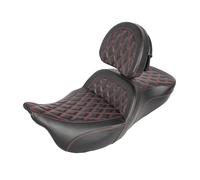 Rear Backrest Fit For Touring Street Glide Road Glide Road King 08-2023 Motorcycle Color Stitching Big Sofa Backrest Pad Inside Seat(Red)