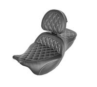 Rear Backrest Fit For Touring Street Glide Road Glide Road King 08-2023 Motorcycle Color Stitching Big Sofa Backrest Pad Inside Seat(Silver)