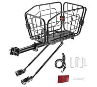 Rear Bicycle Basket 20 Litre Aluminium Alloy Pannier Rack Basket | Rear basket for bicycles for road bike, commuting, fitness, shopping, picnic