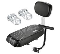 Rear Bicycle Seat - Children's Bicycle Backrest and Seat Cushion Set, 14.57 x 9.84 x 6.3 Inch Children's Bicycle Carrier Seats Rear PU Handlebar Universal Bicycle Cushion Armrest Footrest for Safety