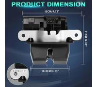 Rear Boot Trunk Lid Lock Tailgate Latch Compatible with Fiesta MK7 2008-2017 and B-Max 2012-2017, OEM 8A61A442A66BE 1761865 Direct Replacement