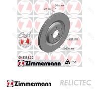 ZIMMERMANN COAT Z Brake disc 100.3358.20 330 22 6/5 5 112 internally vented Coated High-carbon AUDI: A6 C8 Avant, A4 B8 Saloon, A7 Sportback
