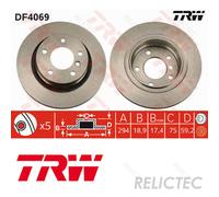 Rear Brake Disc BMW:E46,3 34216855154 6855154 6864056 34216864056 34211165563