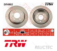 Rear Brake Disc BMW:E91,E84,E92,E93,E90,E87,E81,3,X1,1 6764653 34216864901