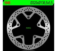 REAR BRAKE DISC BMW K 1600GT '10-'22 (320X136.5X55MM) (5X10.5MM)