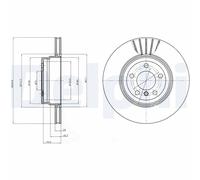 Rear Brake Disc Delphi BG9064 Fits BMW X5 X6 Braking System Vented Outer Ø 345mm
